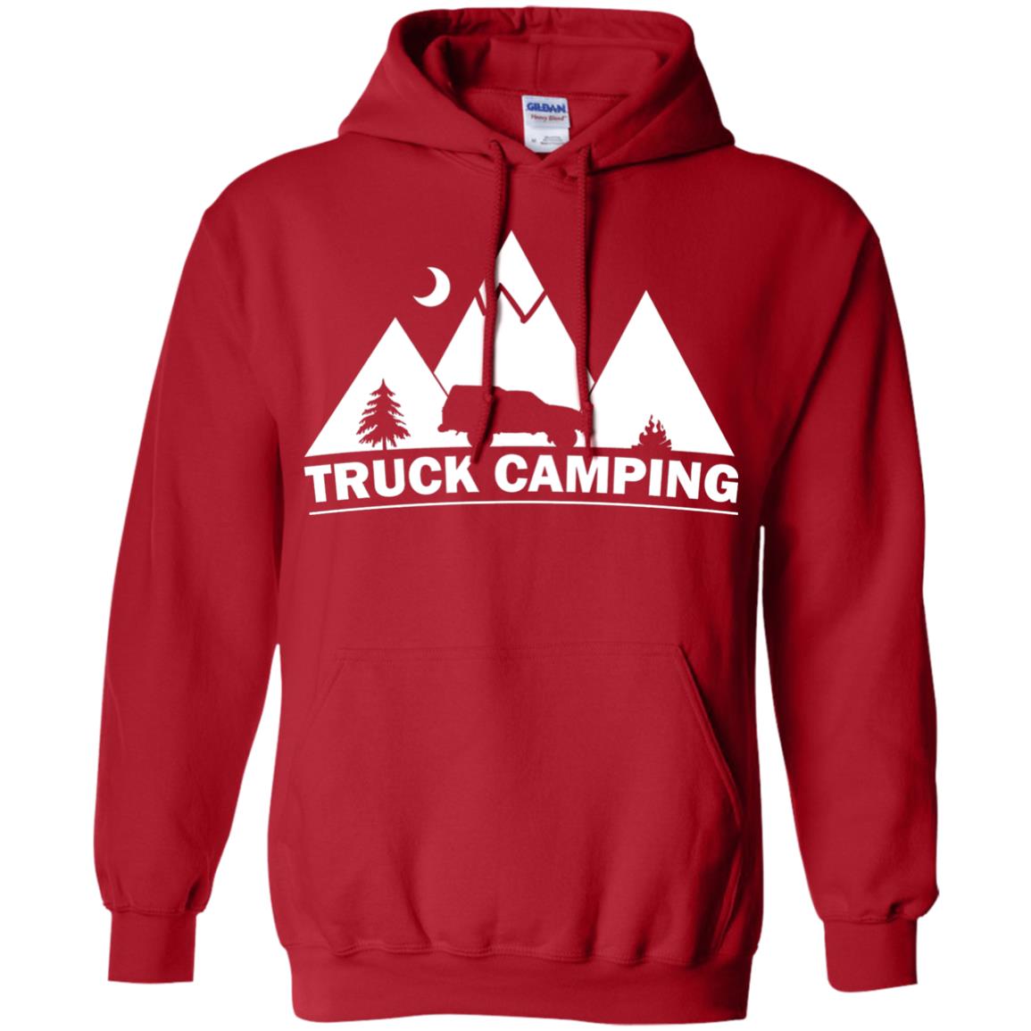 Truck Camping Night Landscape And Adventures T-shirt Red