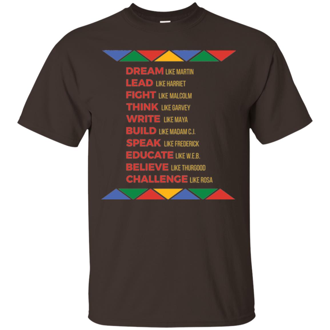 Black History African American Heroes T-shirt Dark Chocolate
