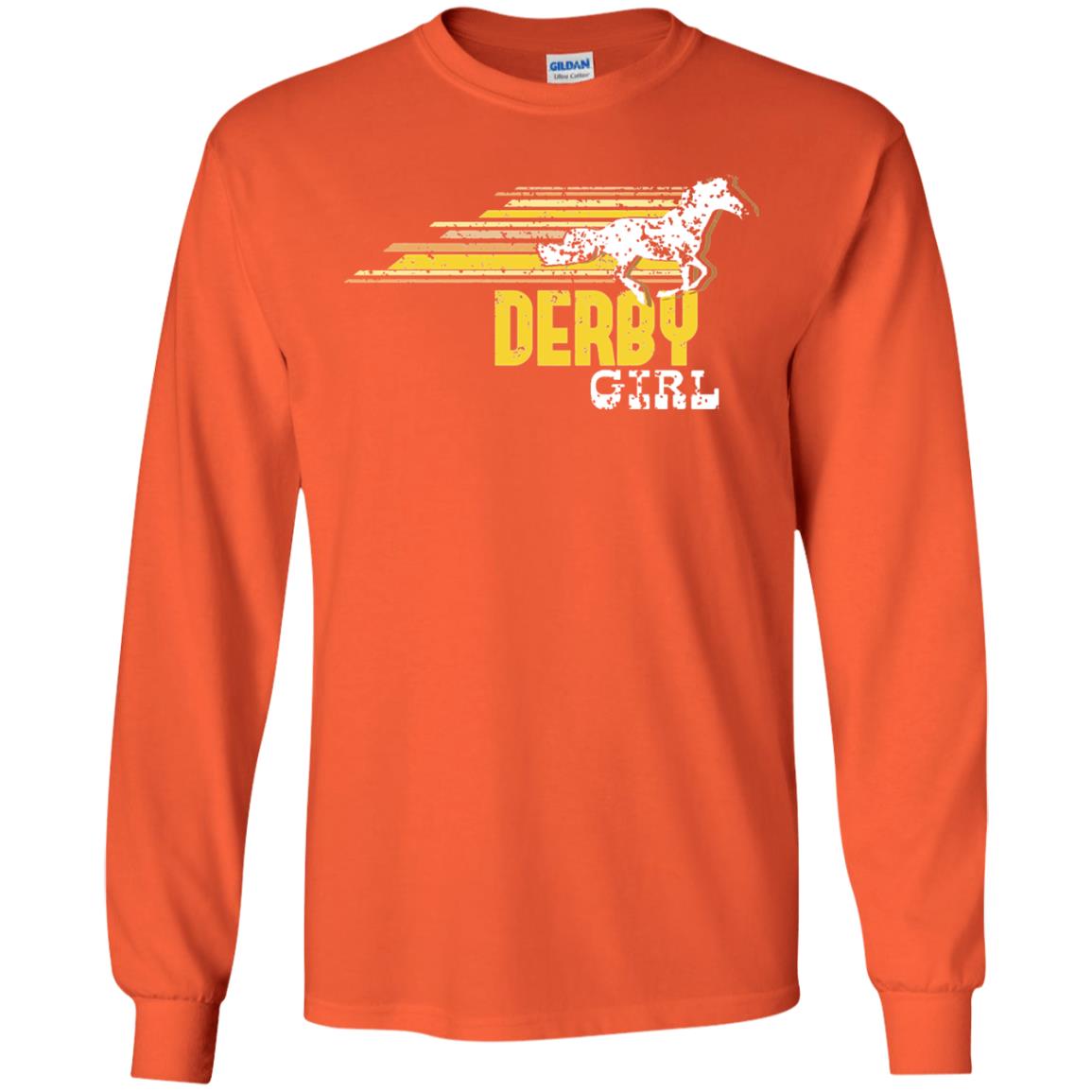 Derby Girl Derby Women Horse Race Shirt Orange
