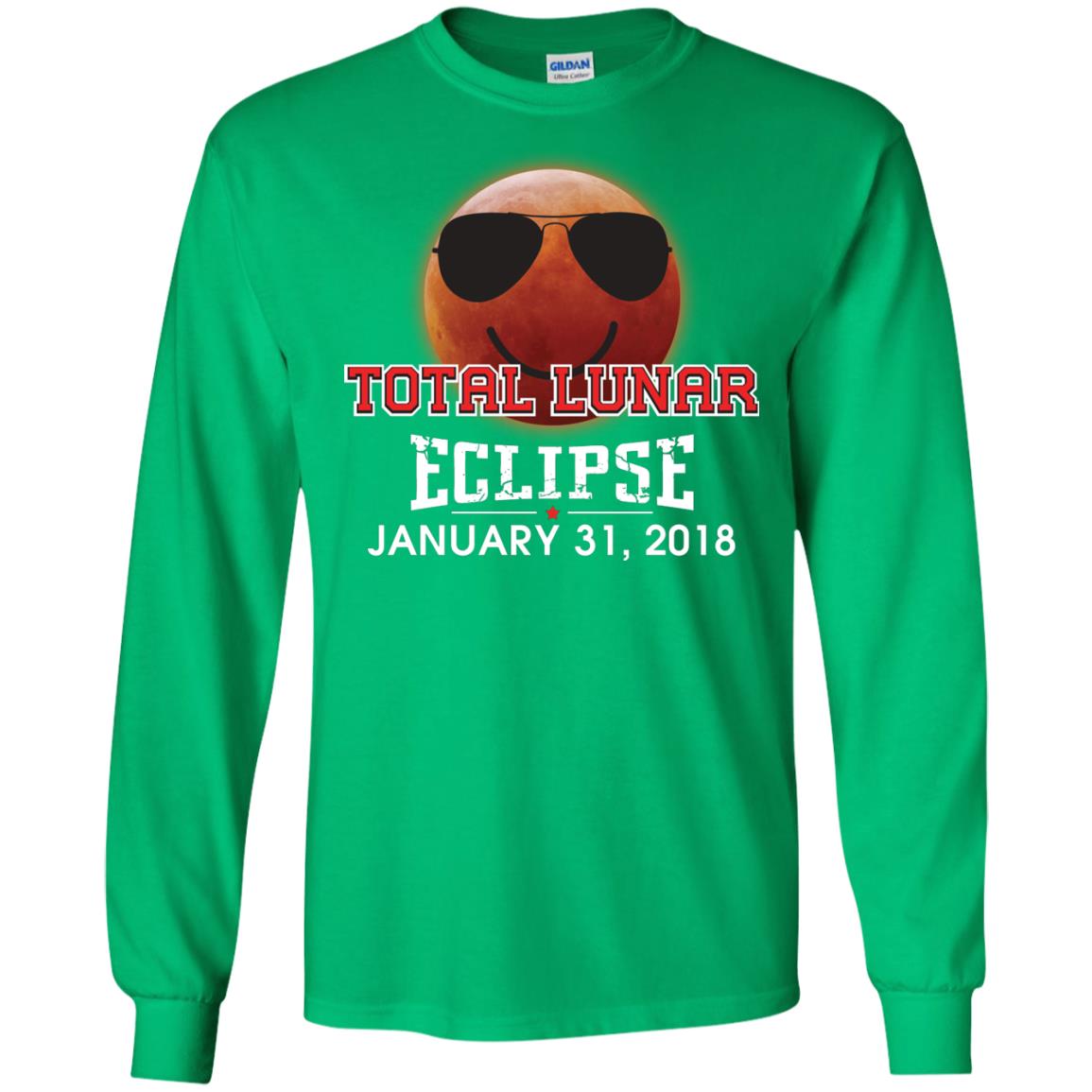 Blood Moon T-shirt Total Lunar Eclipse January 31. 2018 Irish Green