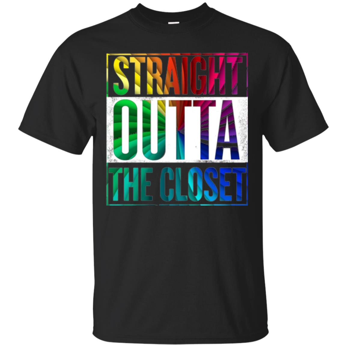 Gay Pride Lgbt T-shirt Straight Outta The Closet Black