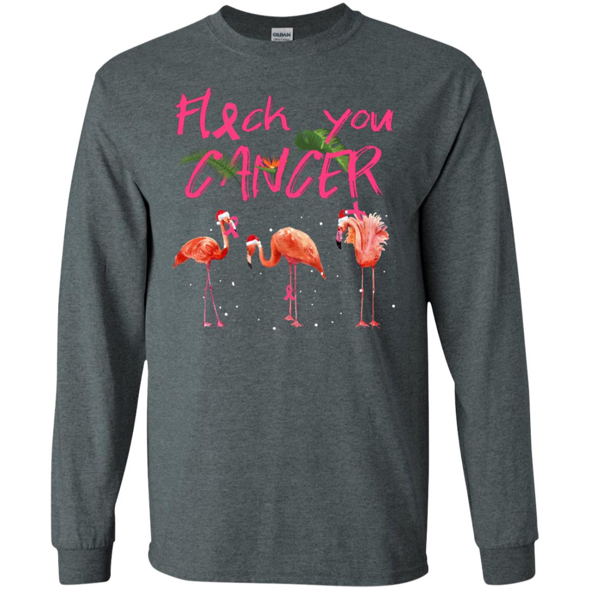 Flock You Cancer Breast Cancer Awareness Gift Shirt Dark Heather