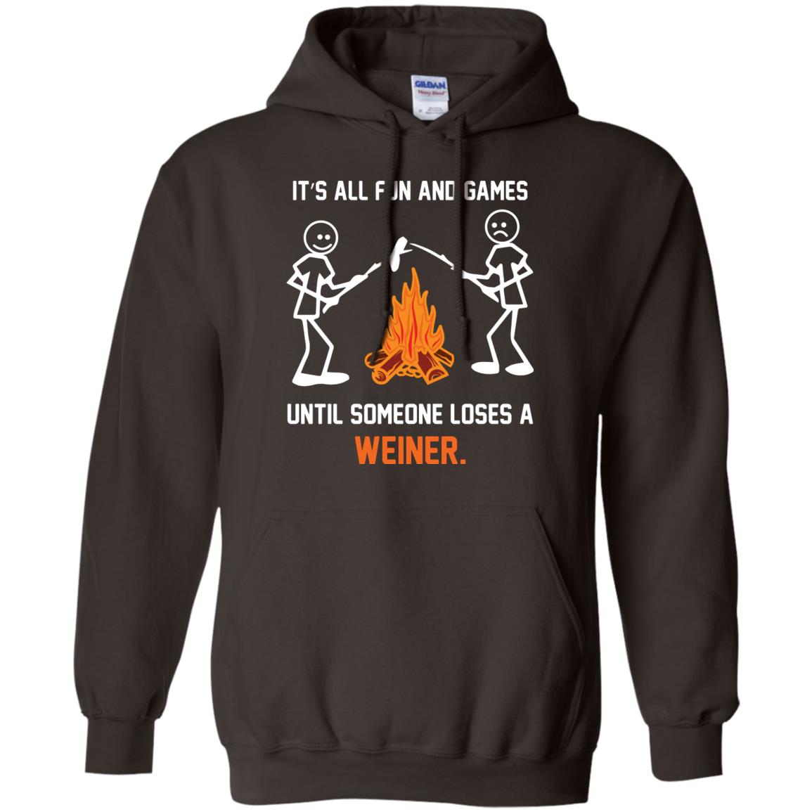 Camper T-shirt It’s All Fun And Games Until Someone Loses A Weiner Dark Chocolate
