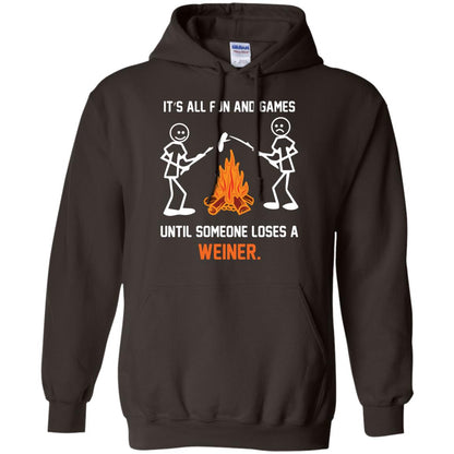 Camper T-shirt It’s All Fun And Games Until Someone Loses A Weiner Dark Chocolate