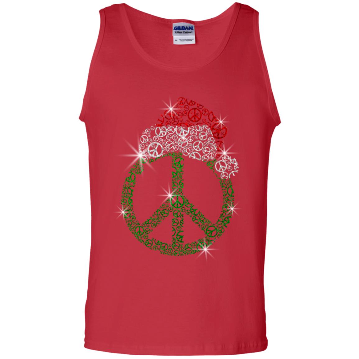 Peace Sign With Santa Ha Christmas Idea Gift Shirt Red