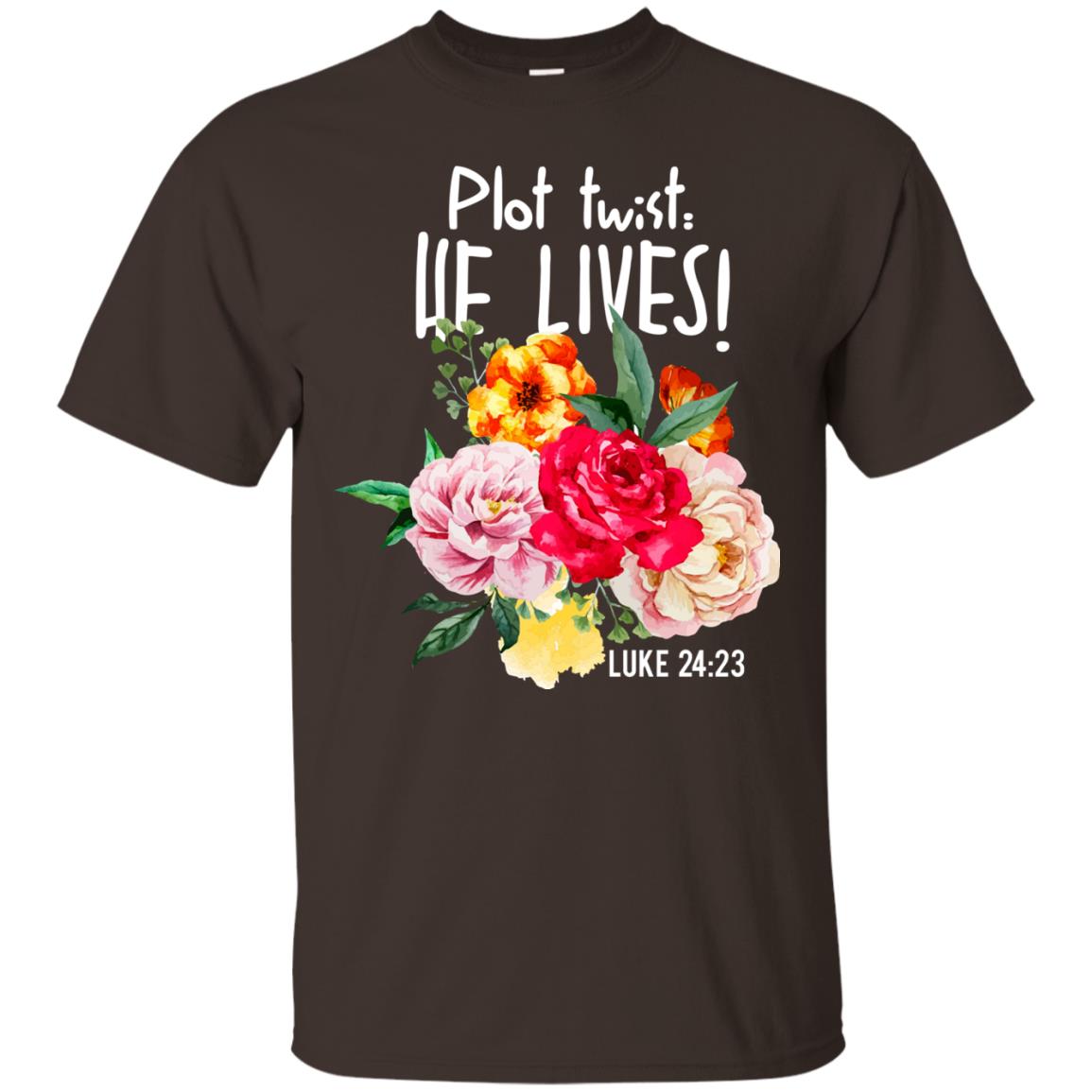 Plot Twist He Live Christian T-shirt Dark Chocolate