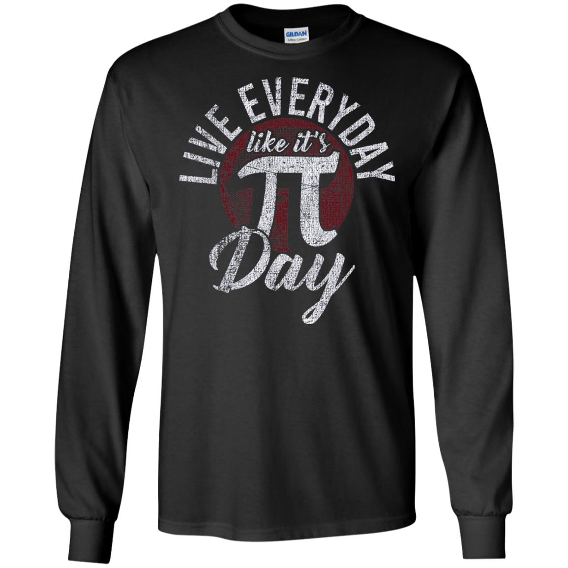 Live Everyday Like It_s Pi Day Distressed Pi Day T-shirt Black
