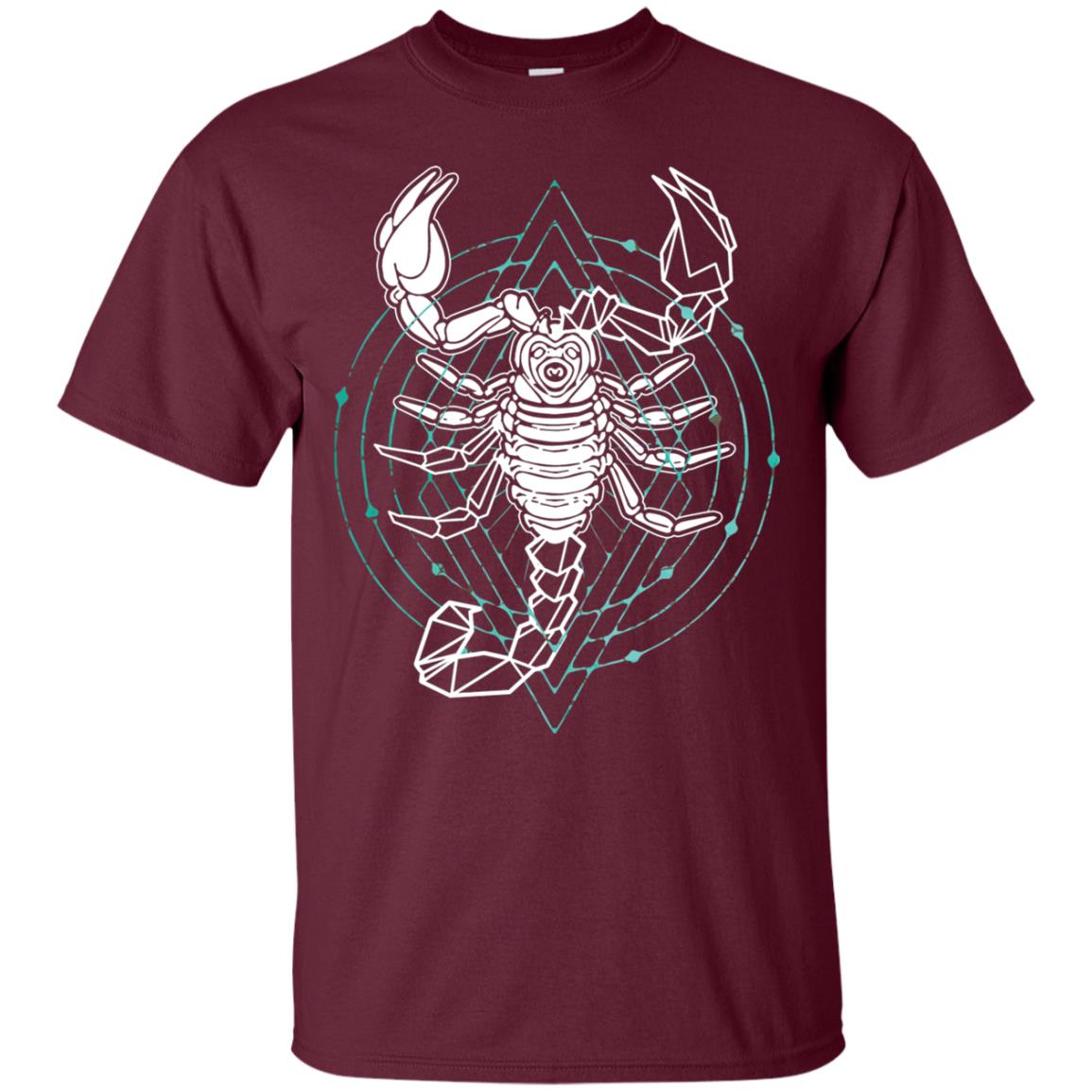 Scorpion Geometric Tribal Design T-shirt Maroon