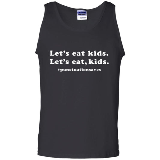 Funny Teacher T-shirt Let_s Eat Kids Punctuation Saves Black