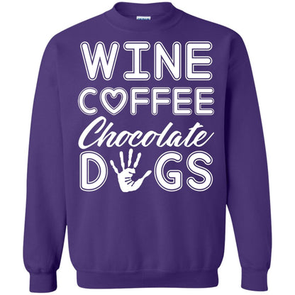 Wine Coffee Chocolate Dogs Family T-shirt Purple
