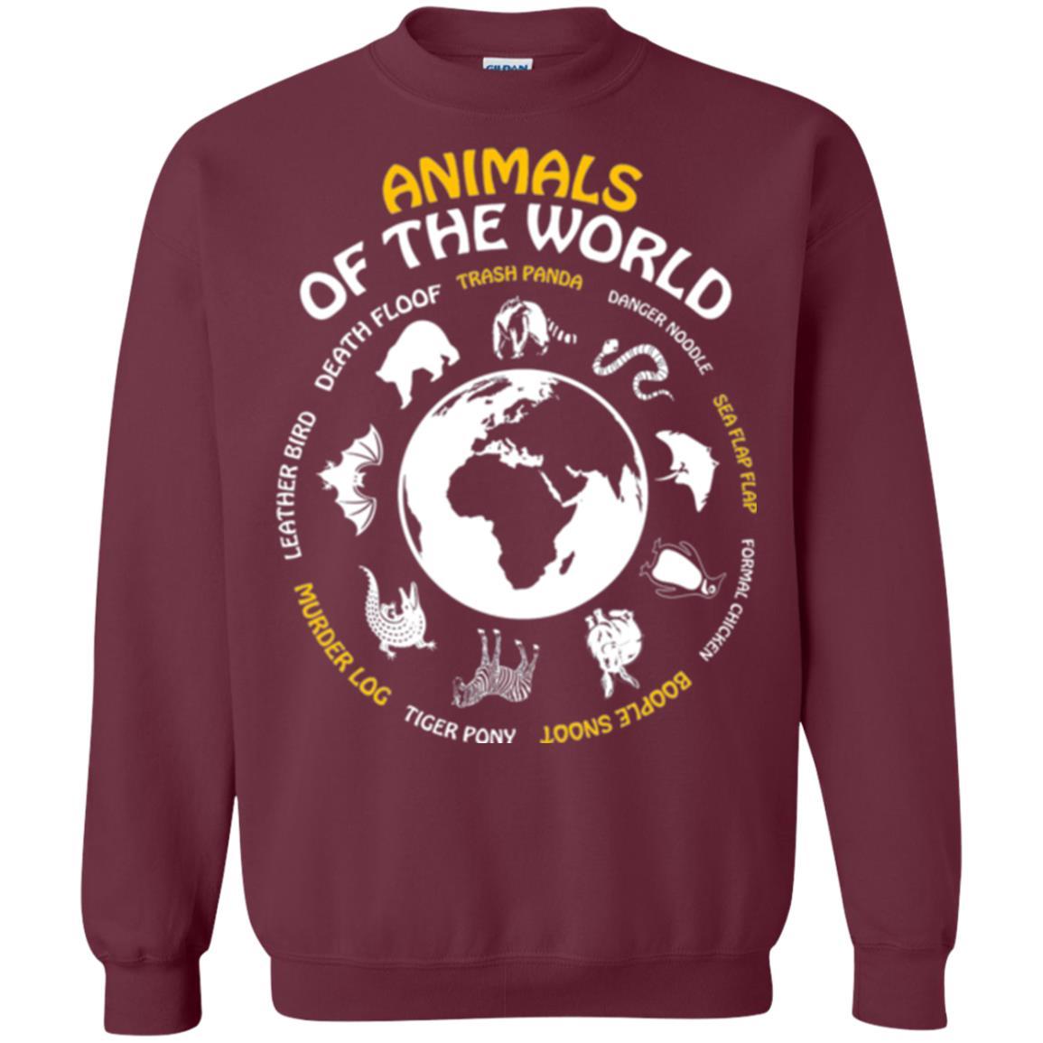 Rare Animals Of The World T-shirt Maroon