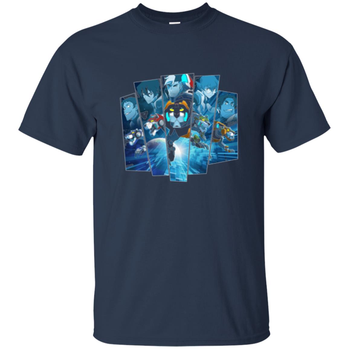 Voltron Legendary Defender 5 Lions In Blue Hue T-shirt Navy