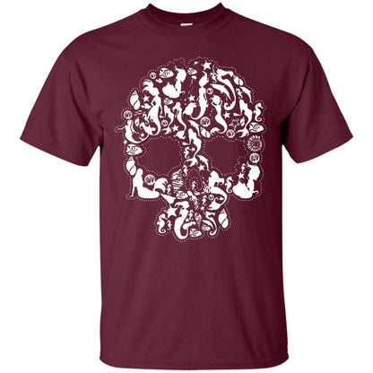 Mermaid Skull T-shirt Maroon