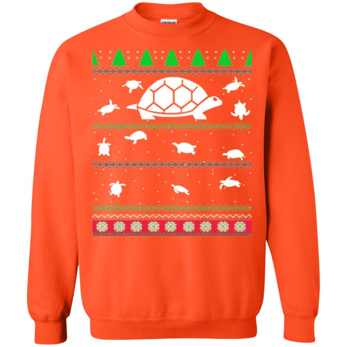 Christmas T-shirt Turtle Lover Merry Christmas Orange