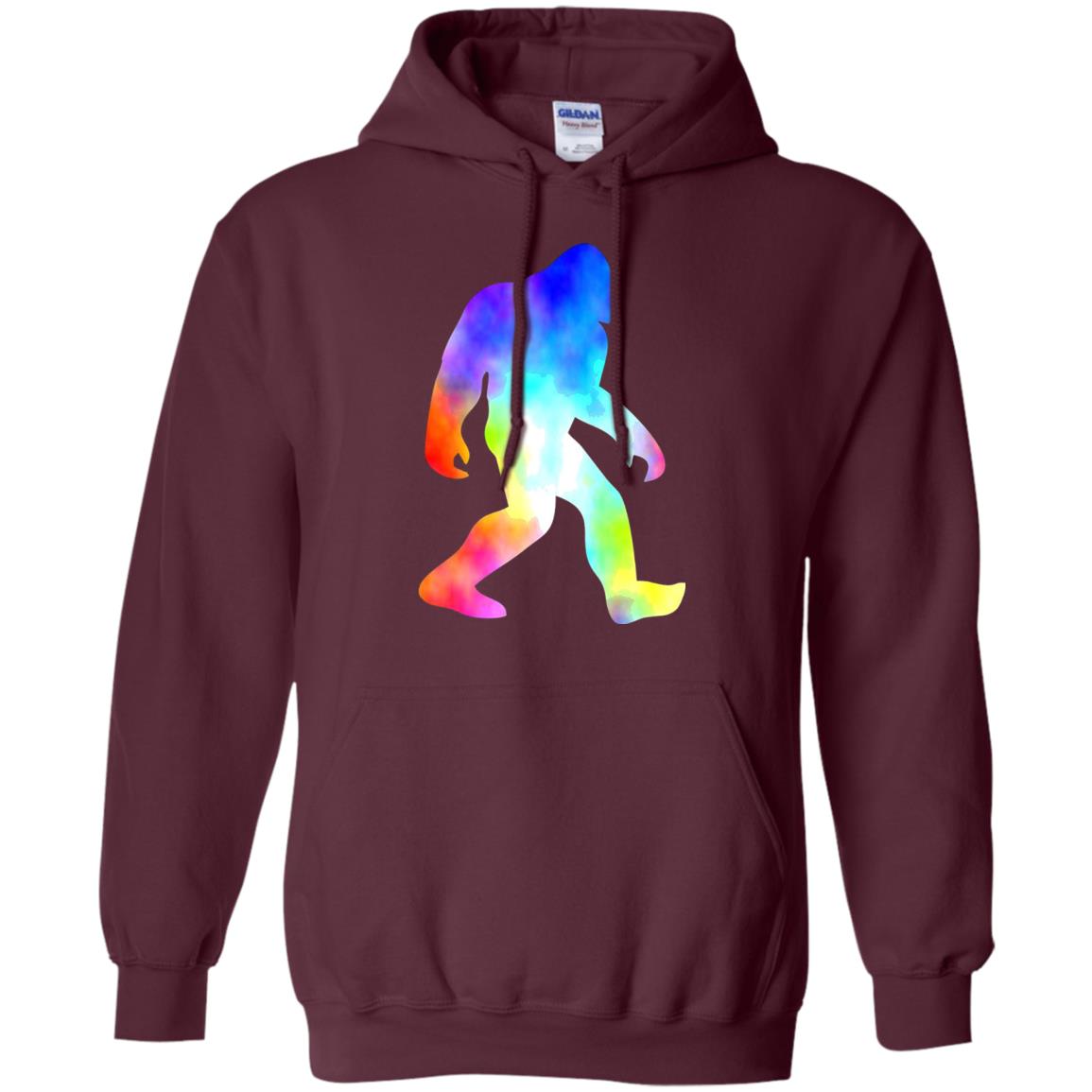 Bigfoot Sasquatch Neon T-shirt Maroon