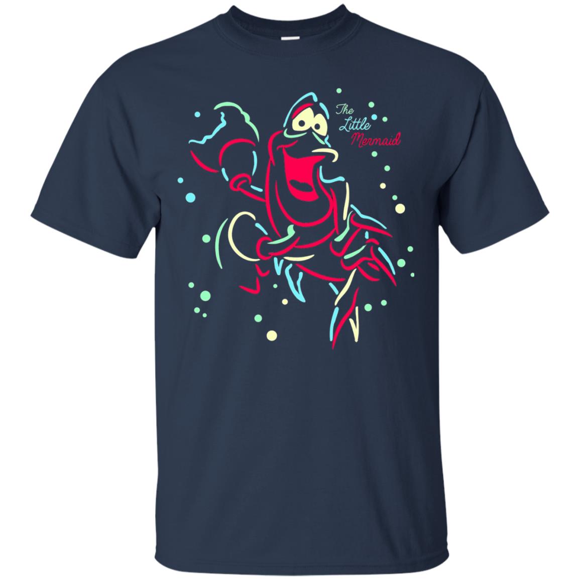 Disney Little Mermaid Neon Sebastian Graphic T-shirt Navy