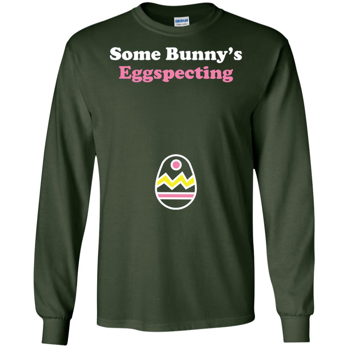 Easter Pregnant Shirt Some Bunnys Eggspecting Forest Green