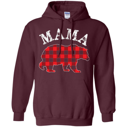 Mama T-shirt Red Plaid Mama Bear Maroon