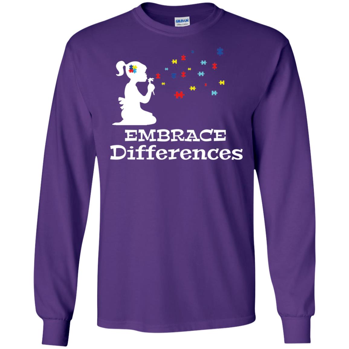 Embrace Differences Autism Awareness T-shirt Purple