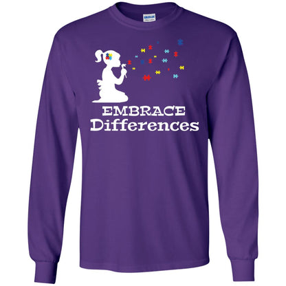 Embrace Differences Autism Awareness T-shirt Purple