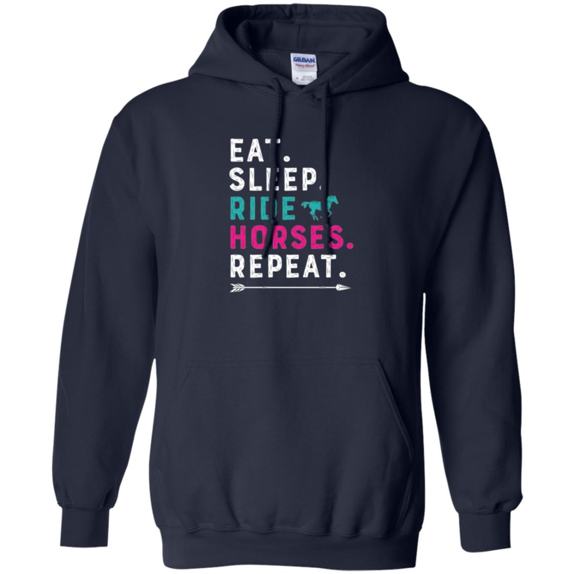 Horseback Riding T-shirt Eat Sleep Ride Horses Repeat Navy