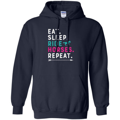 Horseback Riding T-shirt Eat Sleep Ride Horses Repeat Navy