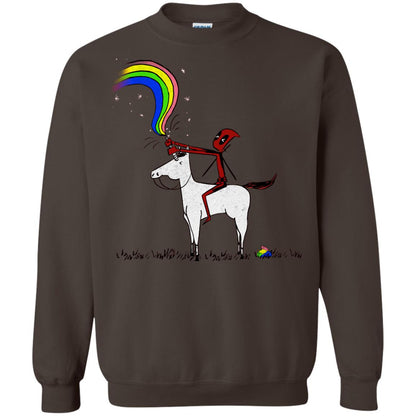 Deadpool With Unicorn Movie T-shirt Dark Chocolate