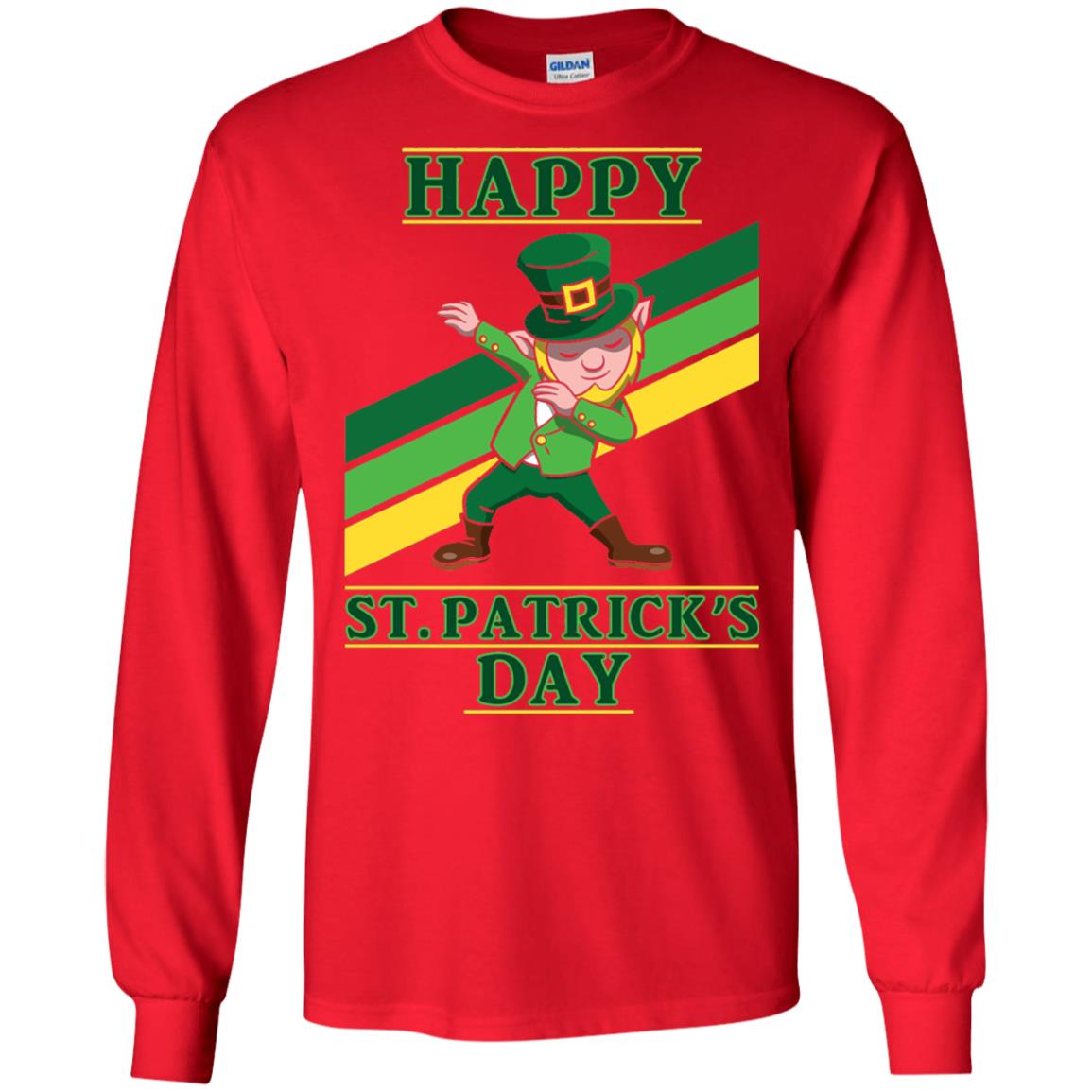Dabbing Leprechaun Saint Patrick_s Day T-shirt Red