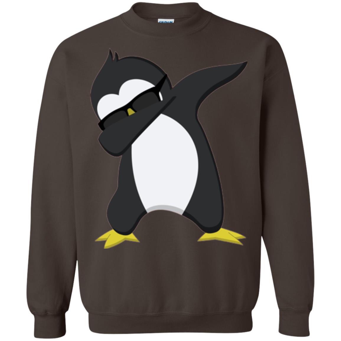 Christmas T-shirt Dabbing Penguin T-shirt Dark Chocolate