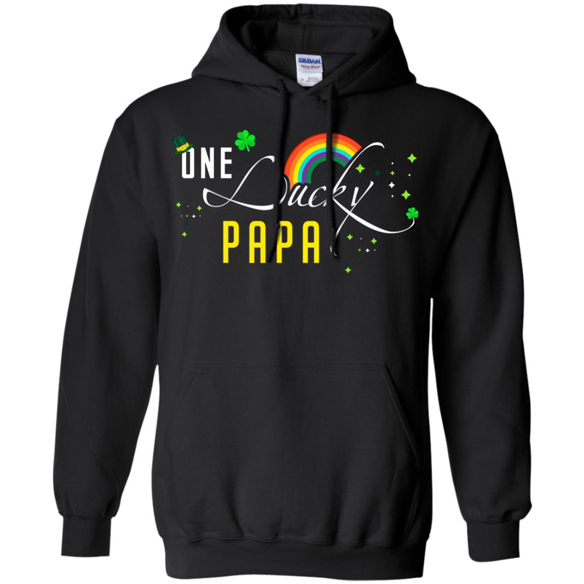 One Lucky Papa St. Patrick_s Day T-shirt Black
