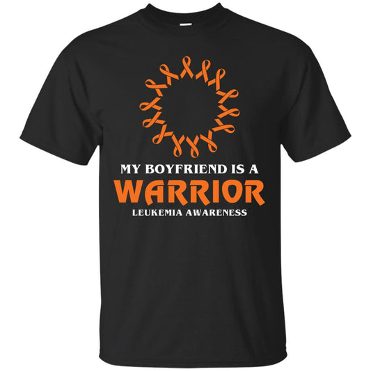 My Boyfriend Is A Warrior Leukemia Awareness T-shirt Black