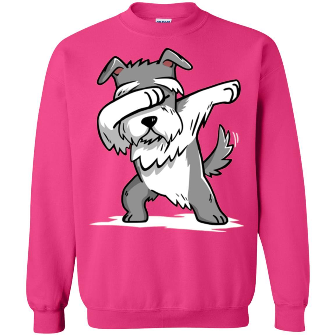 Dog Lover T-shirt Miniature Schnauzer Cute Dabbing Heliconia