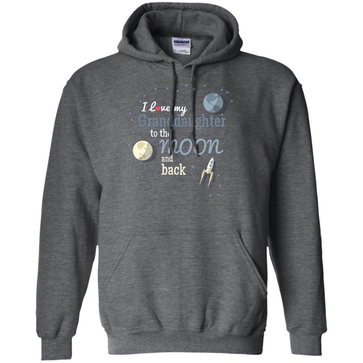 I Love My Granddaughter To The Moon And Back Grandparents Shirt Dark Heather