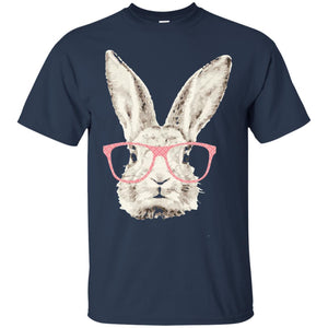 Easter Bunny Rabbit Pink Glasses Funny Hipster Shirt