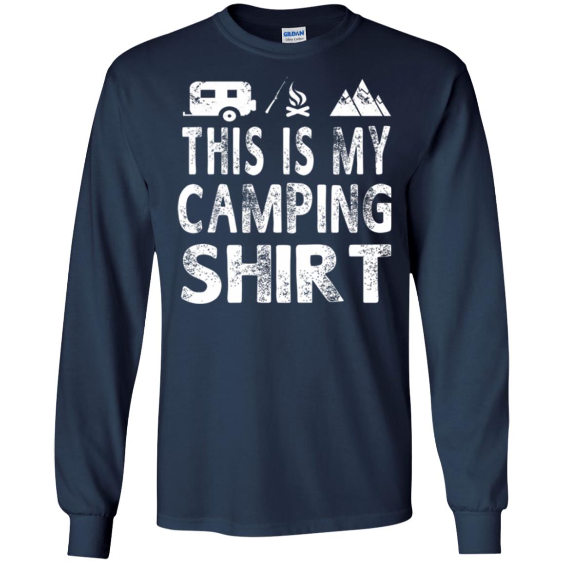 Funny Camper Gift T-shirt This Is My Camping Shirt Navy