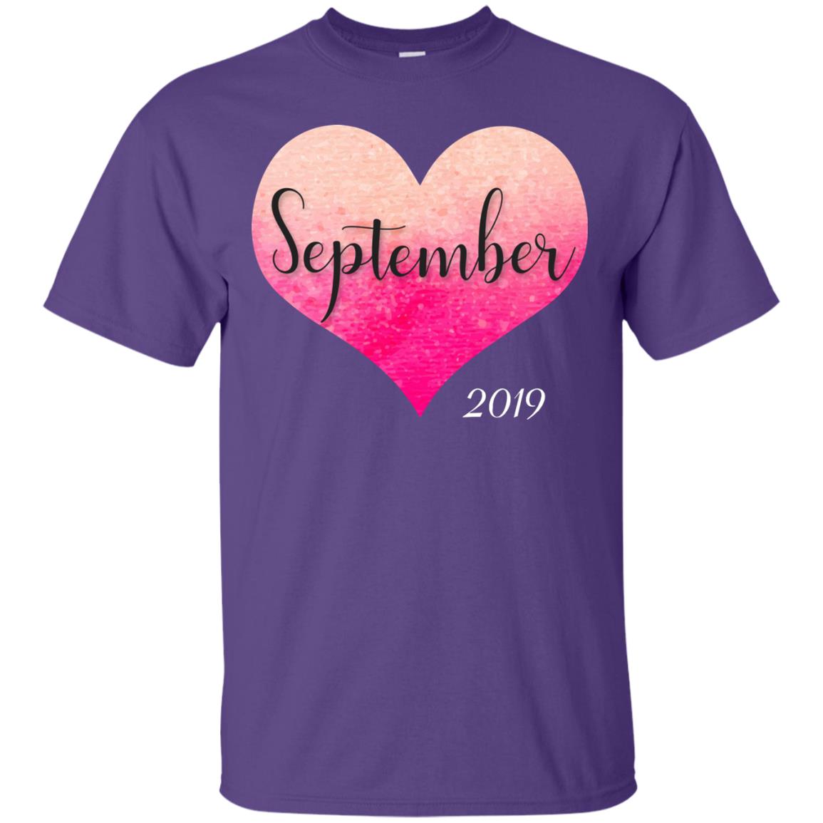 Pregnancy Reveal Announcement Party September 2019 Shirt Purple
