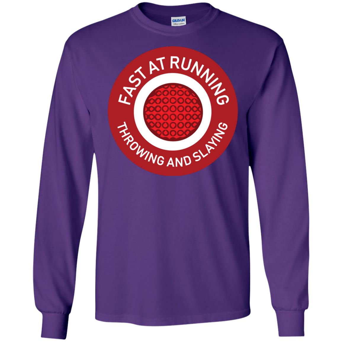 Fast At Running Throwing And Slaying Dodgeball Shirts Purple