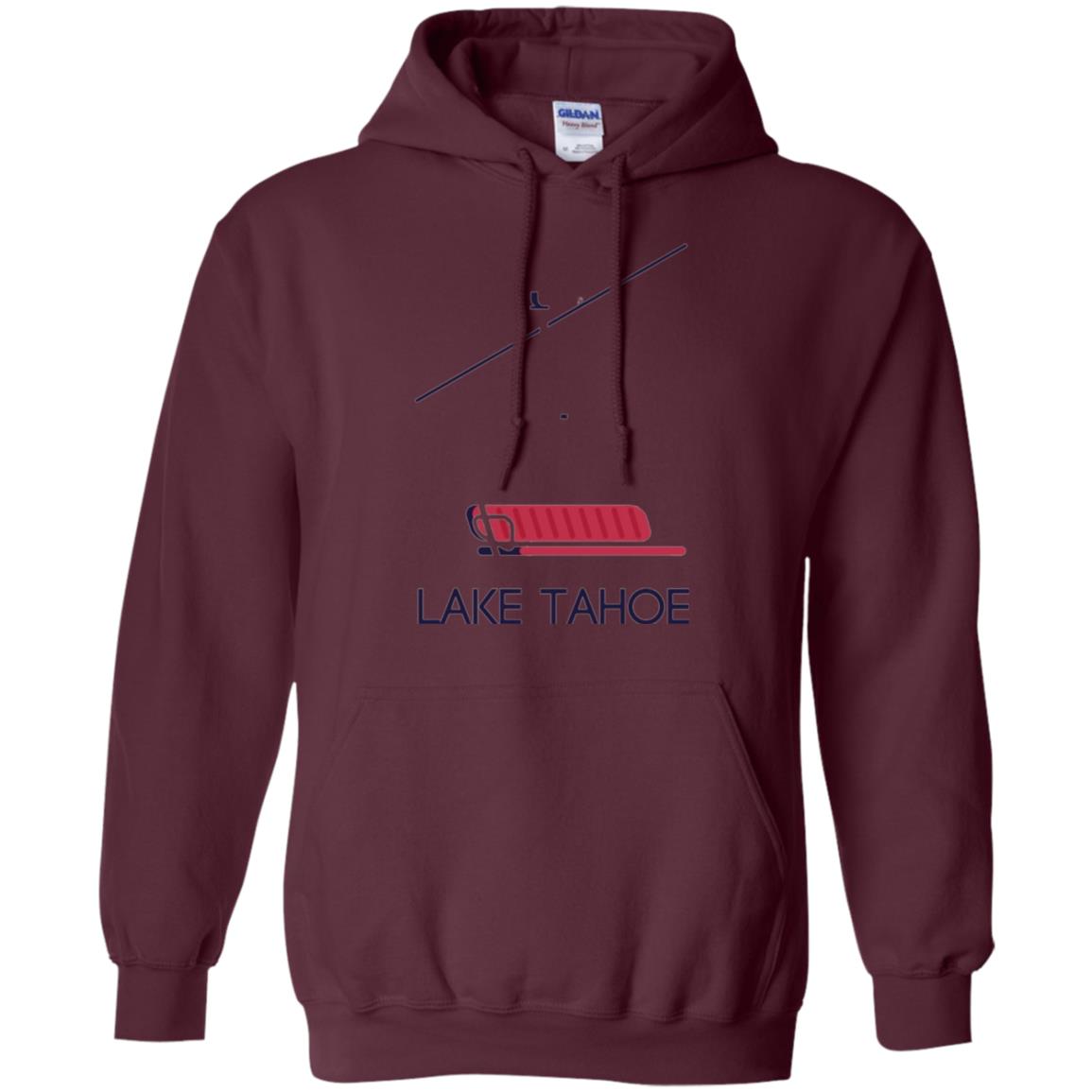 Ski Chair Lift T-shirt Lake Tahoe California Maroon