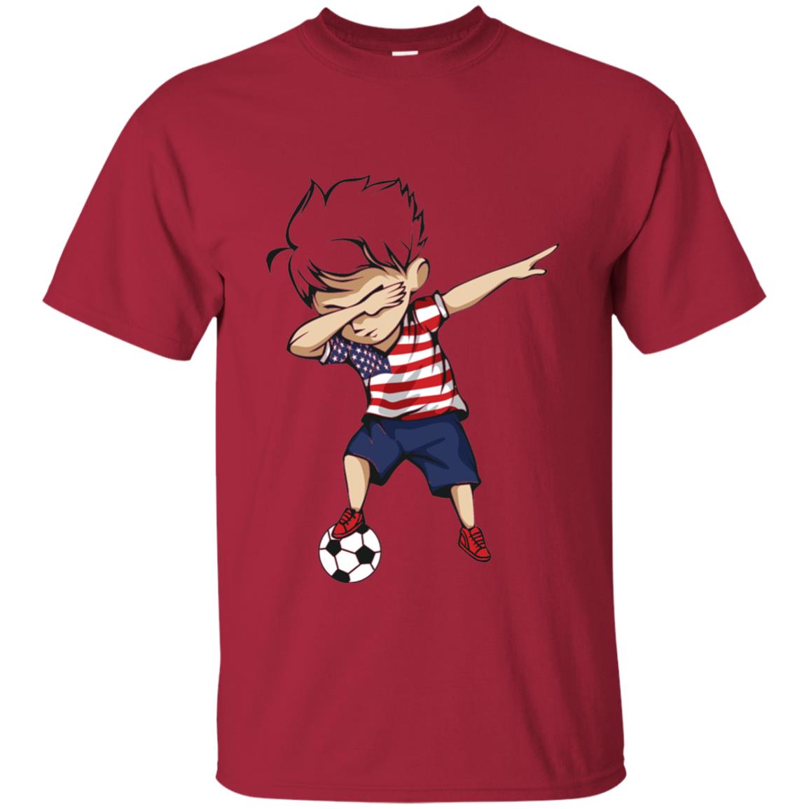 Dabbing Soccer Boy United States Jersey Shirt Usa Football Cardinal