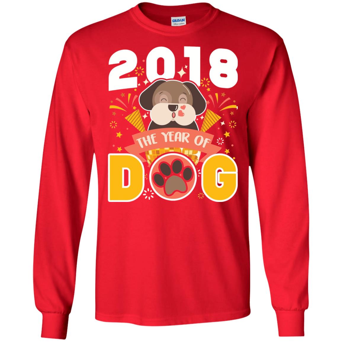 Funny Chinese New Year T-shirt 2018 The Year Of Dog Red