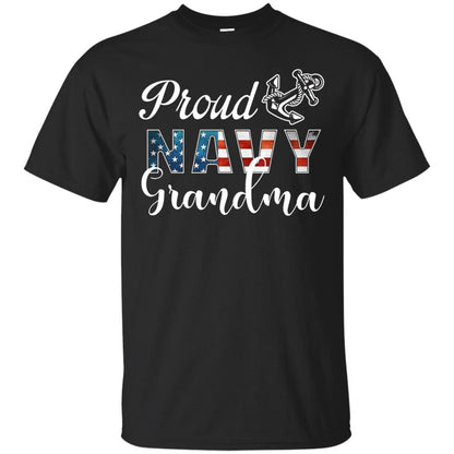Proud Navy Grandma Military Mama Shirt Black