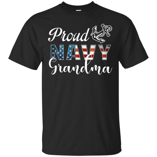 Proud Navy Grandma Military Mama Shirt Black