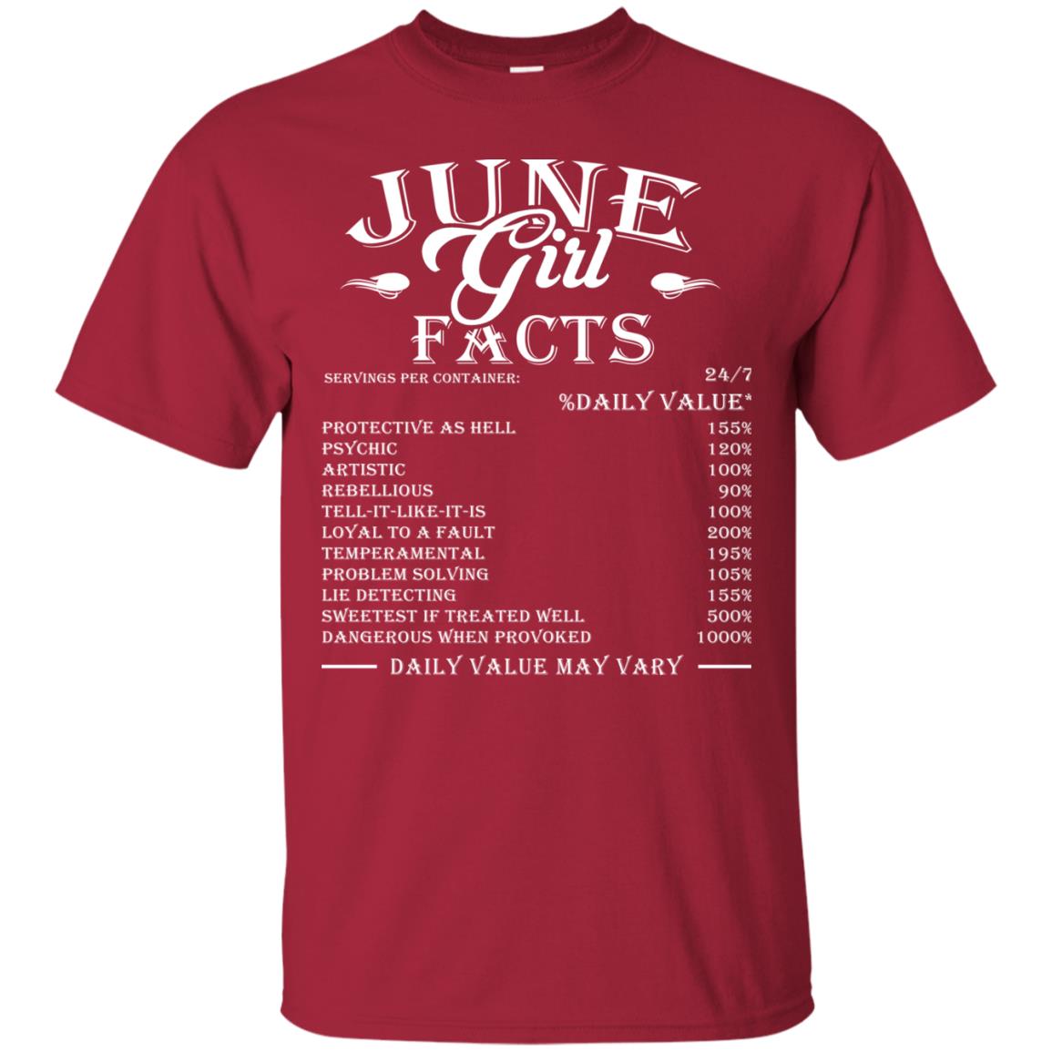 June Girl Facts Facts T-shirt Cardinal