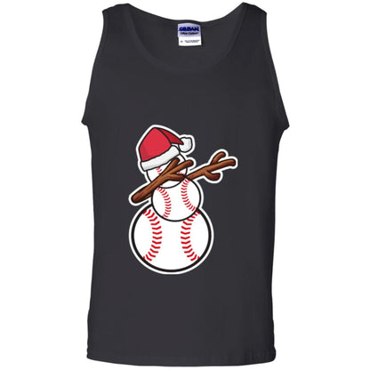 Christmas T-shirt Dabbing Snowman Baseball Black