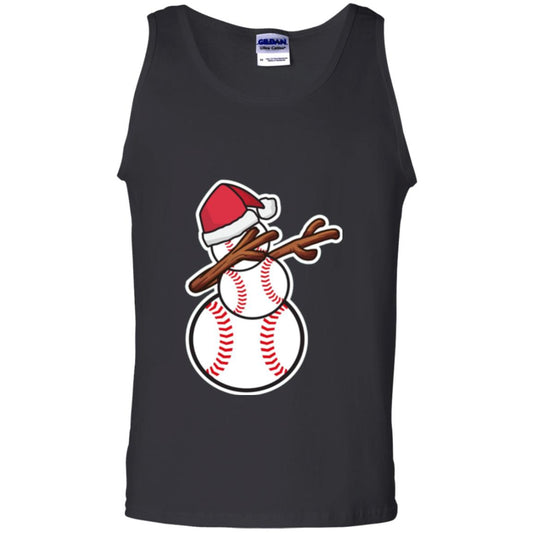 Christmas T-shirt Dabbing Snowman Baseball Black
