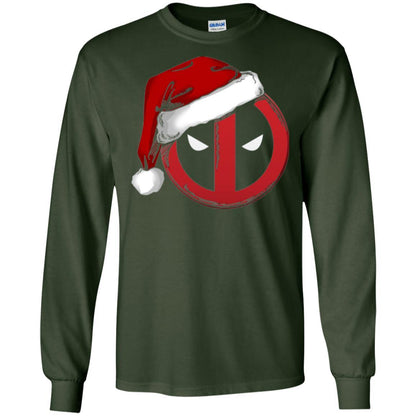 Christmas T-shirt Marvel Deadpool Icon Santa Hat Christmas Graphic Forest Green