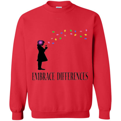 Autism Awareness T-shirt Embrace Differences T-shirt Red