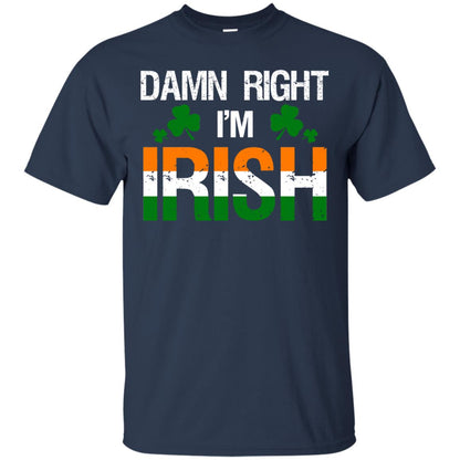 Damn Right I_m Irish Shirt Navy