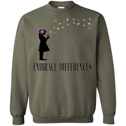 Embrace Differences Shirt Proud Autism Awareness T-shirt Military Green
