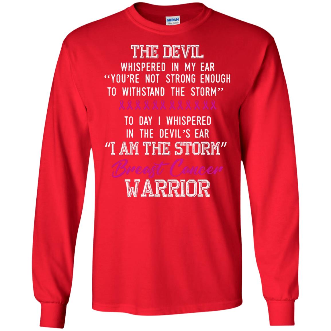 Breast Cancer Warrior T-shirt I Am The Storm Breast Cancer Warrior With Pink Ribbons Red
